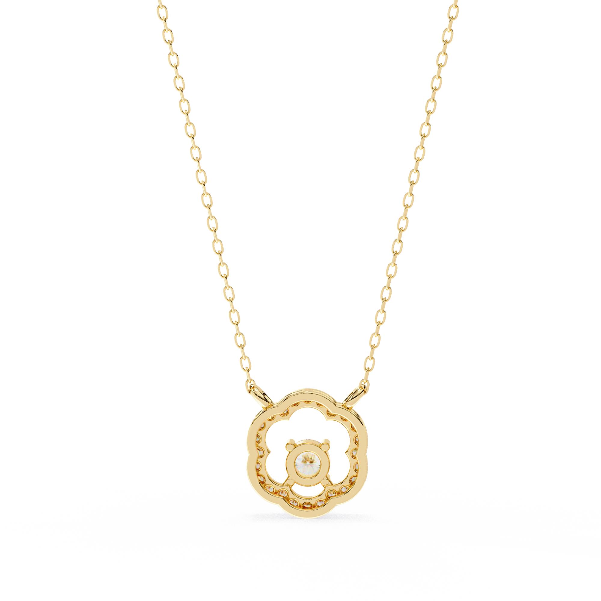 Solitairekart 0.31ct Natural Diamond Bloom Halo Pendant-HI Color, VS-SI Clarity